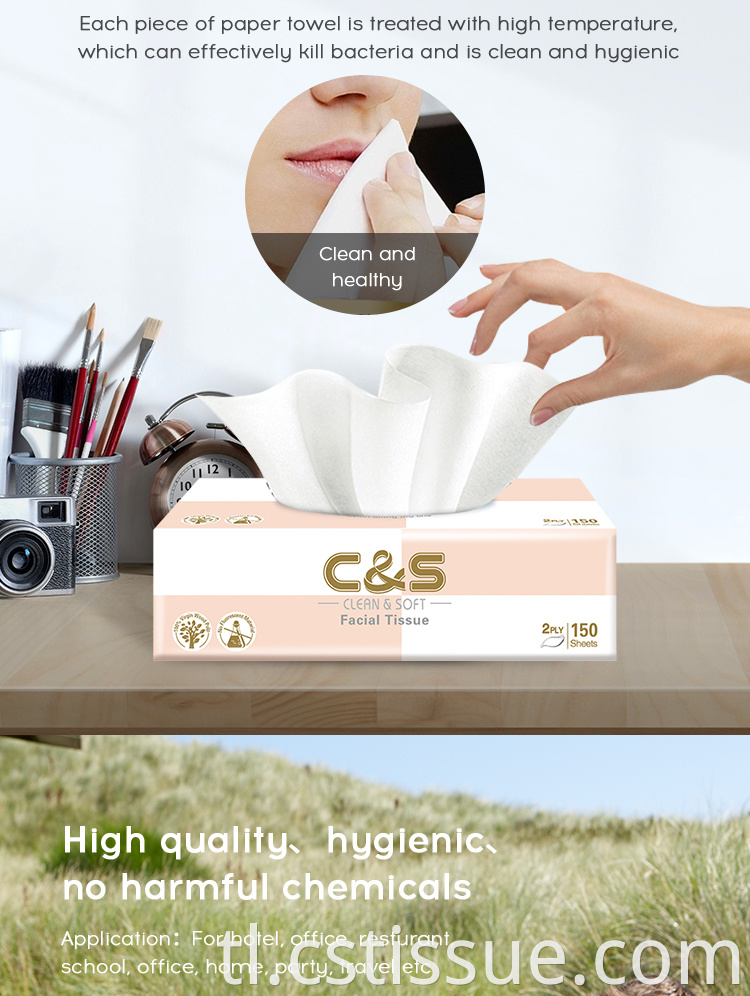 Presyo ng Pabrika 100% Virgin Wood Pulp Hanky ​​Biodegradable Soft Pack Facial Tissue